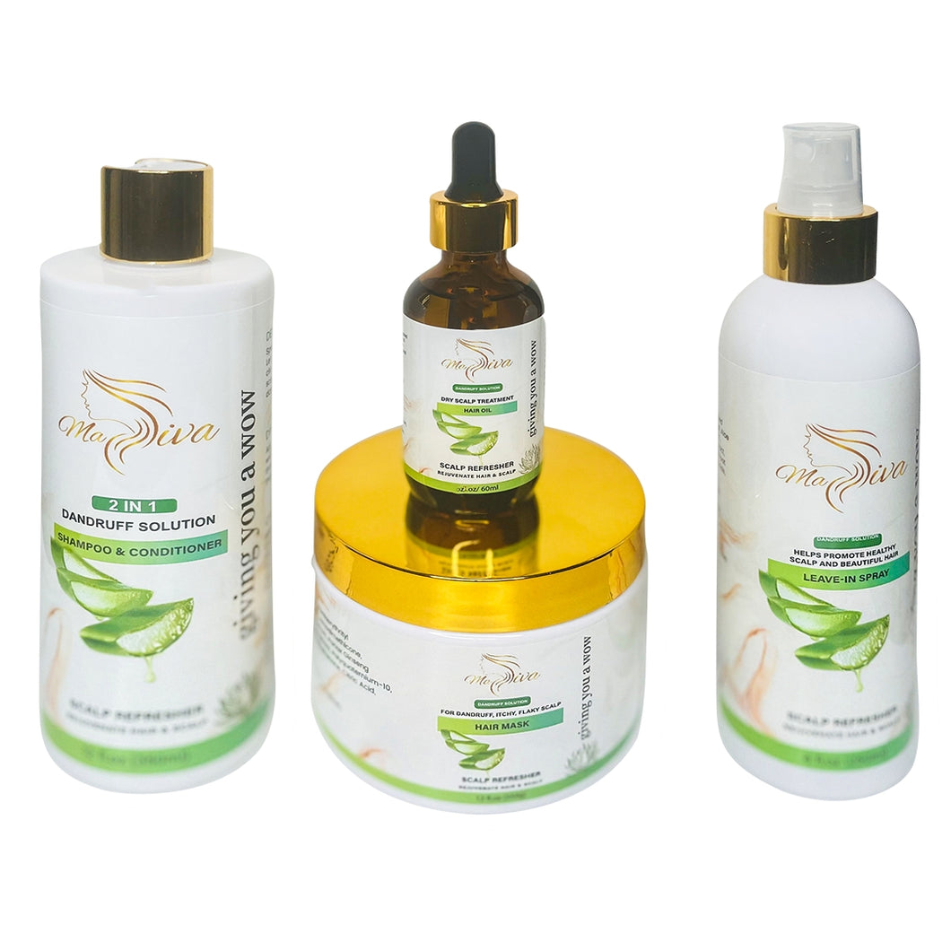 ANTI-DANDRUFF SOLUTION SET(shampoo&conditioner, hair mask, leave in spray, scalp oil)